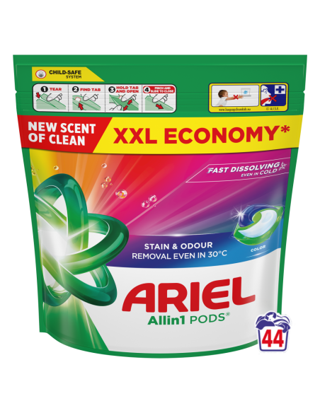 Ariel All-in-1 PODS Color Pesukapslid, 44 Pesukorda