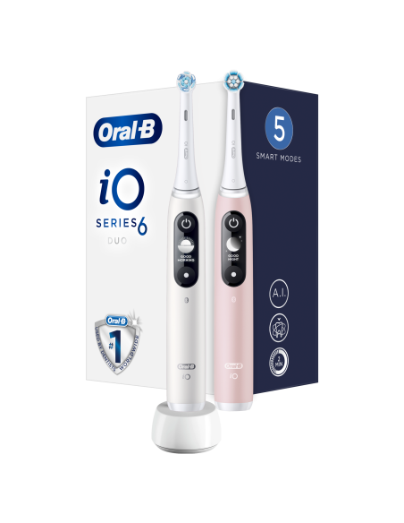 iOM6d.2I6.1 Oral-B iO6 Duo Pack elektriline hambahari White + Pink Sand Extra Käepide