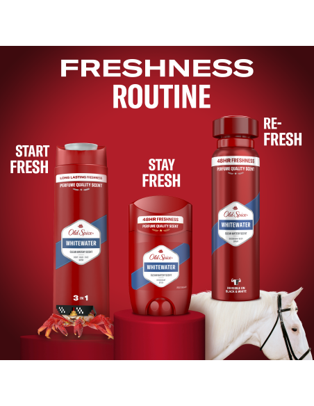 KAST 3 tk! Old Spice Whitewater Meeste Pulkdeodorant, 2x50 ml