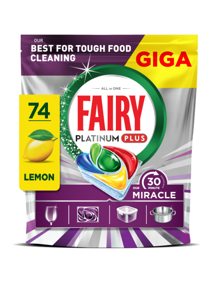 KAST 3 tk! Fairy Our 30 Minute Miracle Platinum Plus Nõudepesumasina Tabletid, 74 tk