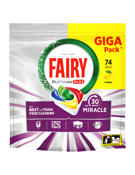 Fairy Our 30 Minute Miracle Platinum Plus nõudepesumasina tabletid 74 tk