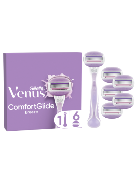 Gillette Venus ComfortGlide Breeze Raseerija + Varuterad 6 tk