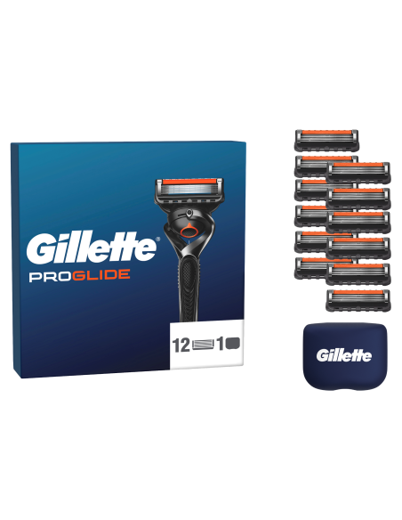 KAST 12 tk! Gillette Fusion Proglide Varuterad Meestele 12 tk, Terade Hoidik