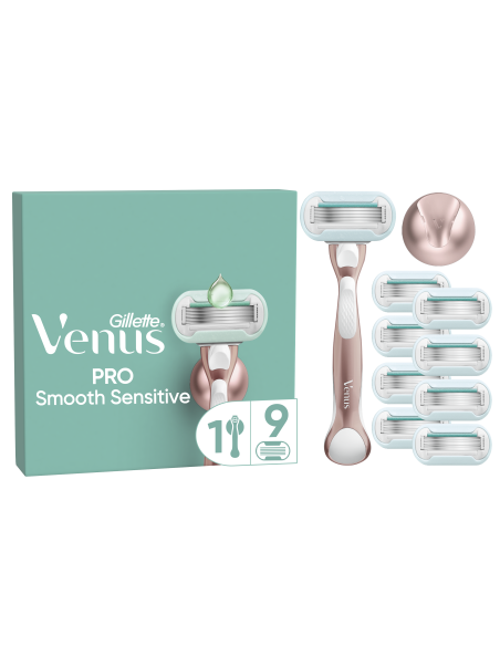 Gillette Venus Deluxe Smooth Sensitive Rosegold Raseerija + 9 Tera