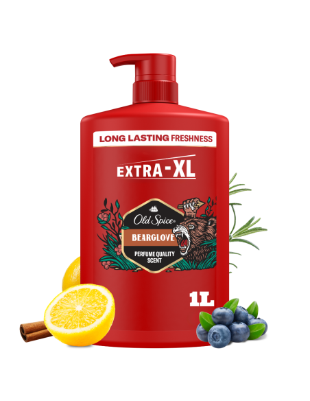 KAST 4 tk! Old Spice Bearglove Meeste Dušigeel Ja Šampoon, 1000 ml