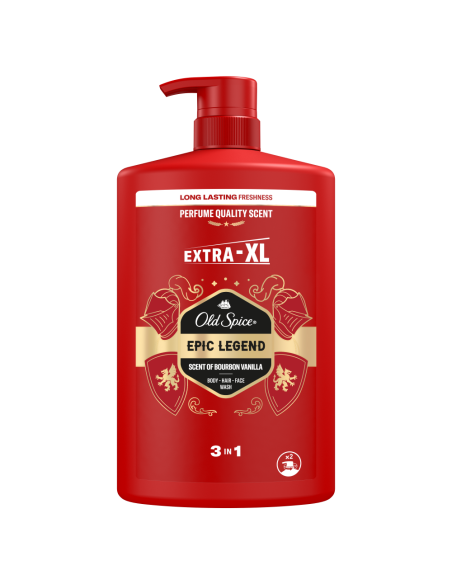KAST 4 tk! Old Spice Epic Legend Meeste Dušigeel Ja Šampoon, 1000 ml
