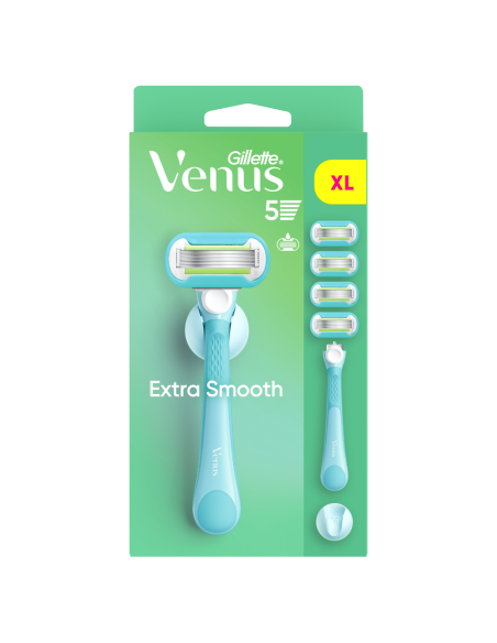 KAST 6 tk! Gillette Venus Extra Smooth Raseerija, 4 Vahetustera, Seinahoidik