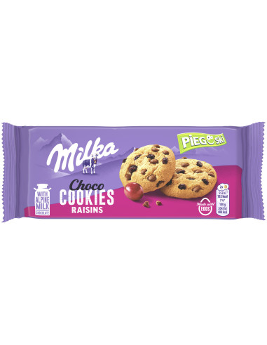 Milka küpsised Choco Cookies rosinatega 135g