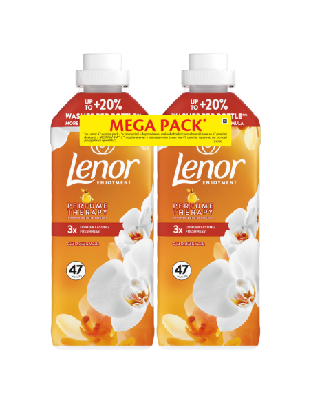 KAST 6 tk! LENOR pesuloputusvahend Gold Orchid & Vanilla 2 x 987 ml (94 Pesukorda)