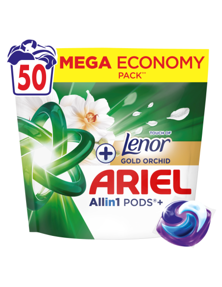 KAST 3 tk! Ariel All-in-1 PODS Touch Of Lenor Gold Orchid pesukapslid, 50 pesukorda