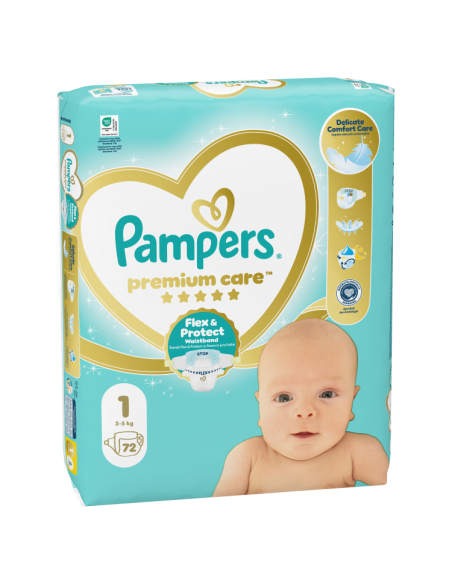 KAST 2 tk! Pampers Premium Care Mähkmed,  Suurus 1 (Mini), 2–5 Kg, 72 Mähet