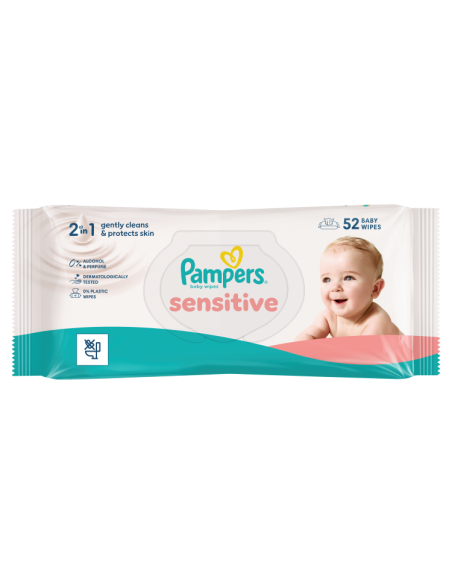 KAST 12 tk! Pampers Sensitive niisked beebisalvrätid 52 tk