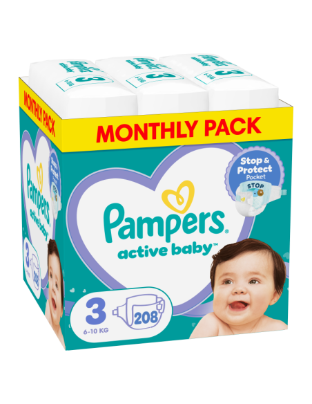 Pampers Active Baby Mähkmed, Suurus 3, 208 Mähet