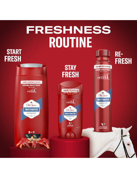 KAST 4 tk! Old Spice Whitewater dušigeel ja šampoon 1000 ml