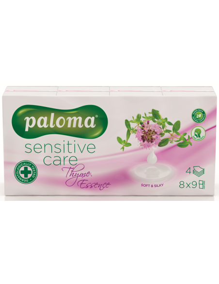 KAST 30 tk! Paloma taskurätik Sensitive Care tüümian 8x9 4-kihiline