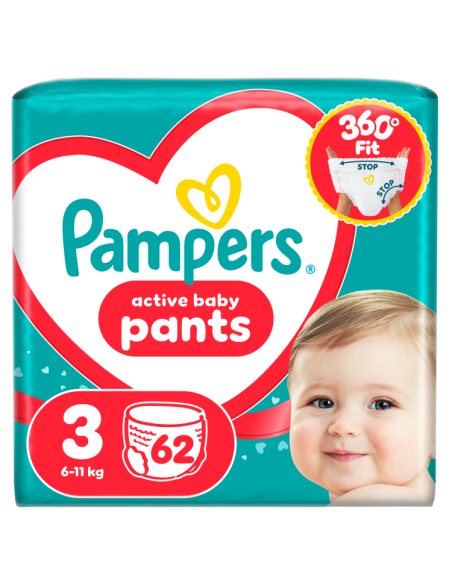 Pampers Active Baby Pants Püksmähkmed, Suurus 3, 62 Mähet