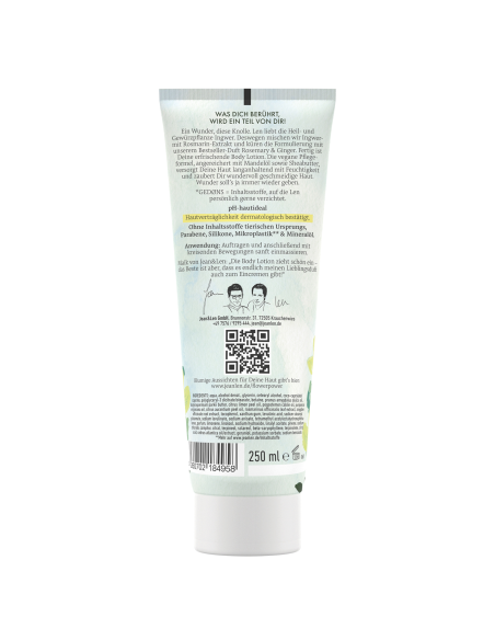 Jean&Len niisutav kehakreem rosmariin ja ingver 250 ml