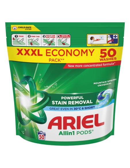 Ariel All-in-1 PODS Mountain Spring Pesukapslid, 50 Pesukorda