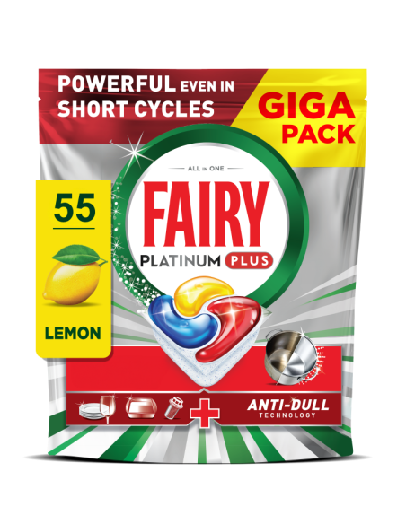 Fairy Platinum Plus All in One nõudepesumasina tabletid Lemon (55 tk)