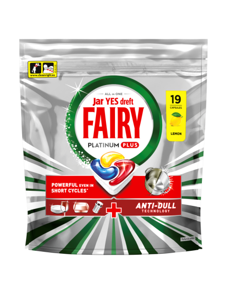 Fairy Platinum Plus All in One’i nõudepesumasina tabletid Lemon 114 tk (6x19tk)