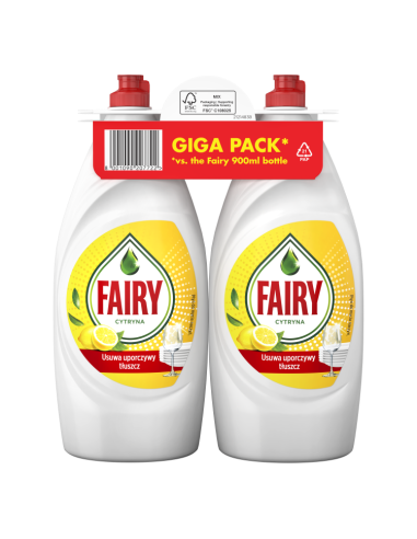 KAST 4 tk! Fairy nõudepesuvahend Lemon 2700 ml