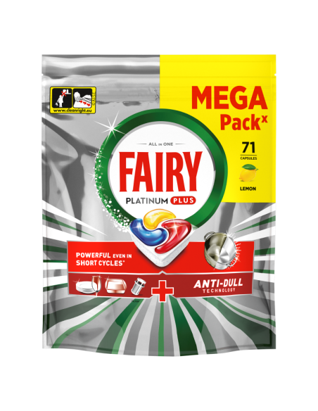 KAST 3 tk! Fairy Platinum Plus All in One nõudepesumasina tabletid Lemon 71 tk