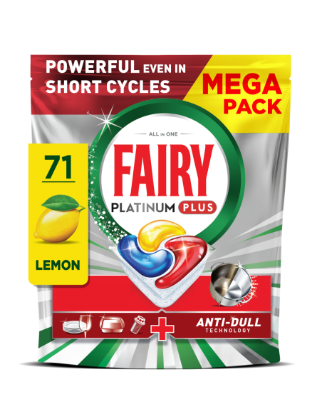 KAST 3 tk! Fairy Platinum Plus All in One nõudepesumasina tabletid Lemon 71 tk