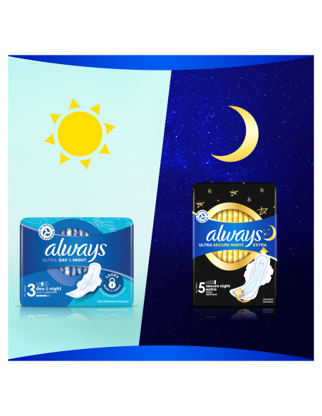 Always Ultra Secure Night hügieenisidemed tiibadega 66 tk (suurus 4)