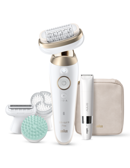 SES9-481 3D Braun Silk•épil 9 Flex SkinSpa Epilaator + BS1000 minitrimmer BODY