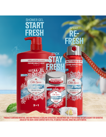 Old Spice Cold Spice meeste dušigeel ja šampoon, 1000 ml