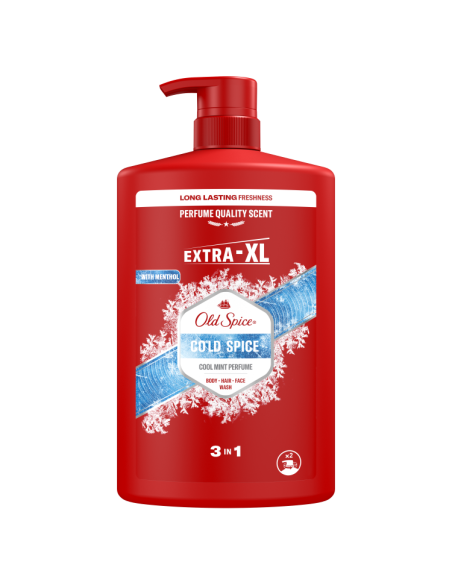 KAST 4 tk! Old Spice Cold Spice meeste dušigeel ja šampoon, 1000 ml