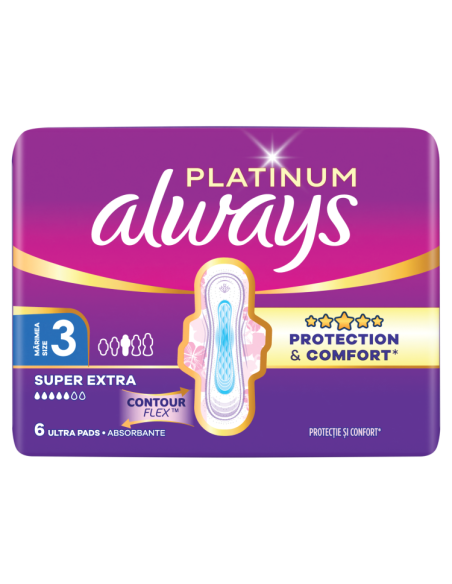 KAST 20 tk! Always Platinum Super Extra hügieenisidemed tiibadega nr 3 (6 tk)