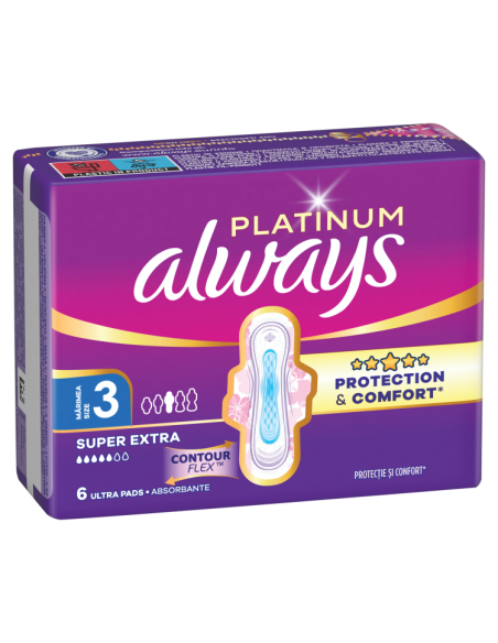 KAST 20 tk! Always Platinum Super Extra hügieenisidemed tiibadega nr 3 (6 tk)