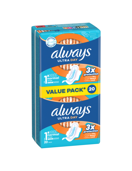 KAST 10 tk! Always Ultra Day Normal Hügieenisidemed, Size 1, 20 tk