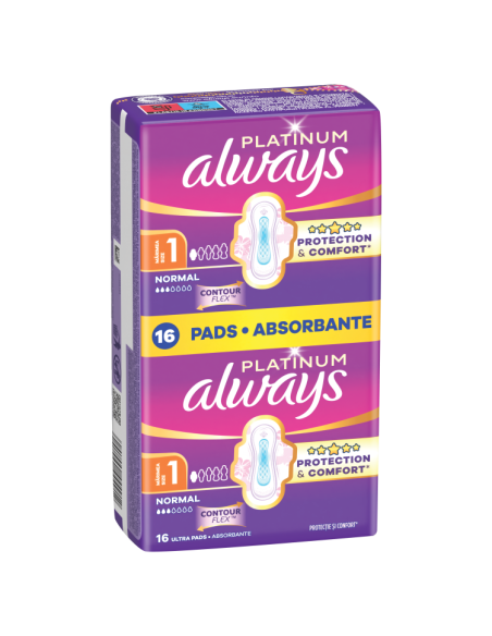 Always Platinum Normal Size 1 Hügieenisidemed Tiibadega, 16 tk