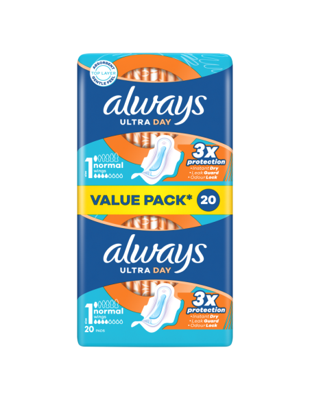 Always Ultra Day Normal Hügieenisidemed, Size 1, 20 tk