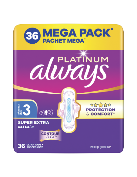 Always Platinum Super Extra hügieenisidemed tiibadega nr 3 (36 tk)