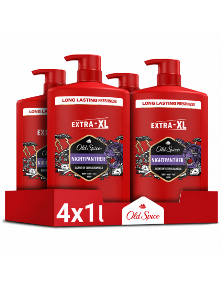 Old Spice Night Panther dušigeel ja sampoon 4x1000ml