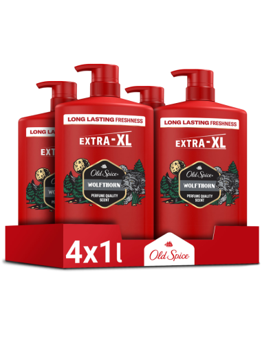Old Spice Wolfthorn dušigeel ja šampoon 4x1000ml