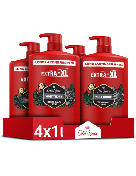 Old Spice Wolfthorn dušigeel ja šampoon 4x1000ml