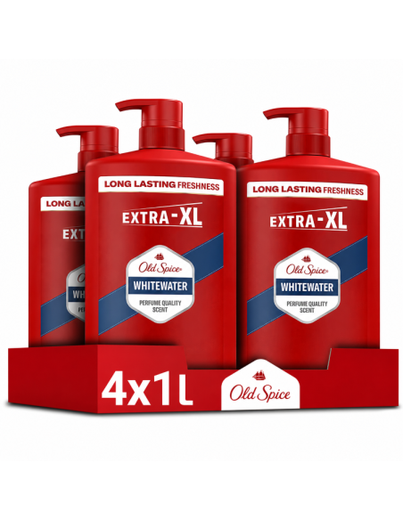 Old Spice Whitewater dušigeel ja šampoon 4x1000 ml