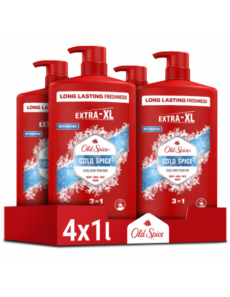 Old Spice Cold Spice dušigeel ja šampoon 4x1000 ml