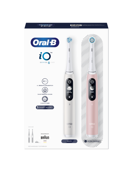 DC! iOM6d.2I6.1 Oral-B iO6 Duo Pack elektriline hambahari White + Pink Sand Extra Käepide