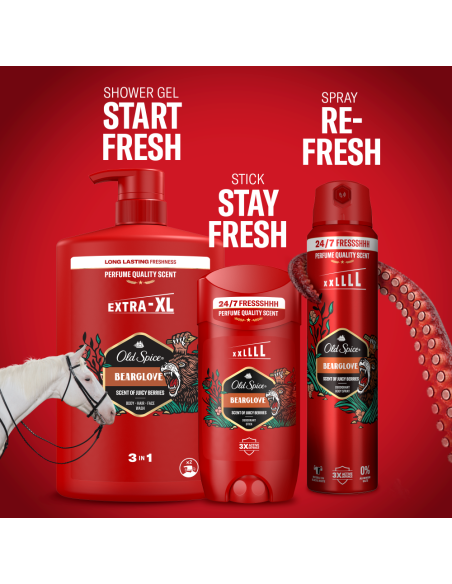 Old Spice Bearglove dušigeel ja šampoon, 4x1000 ml