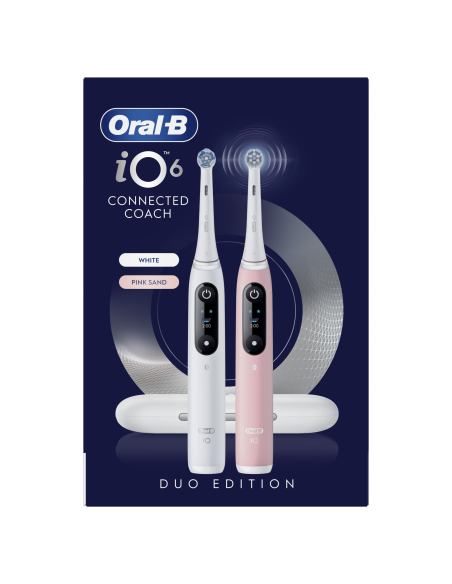 iOM6d.2AC6.B Oral-B iO6 Duo Pack elektriline hambahari White + Pink Sand Extra Käepide +TC