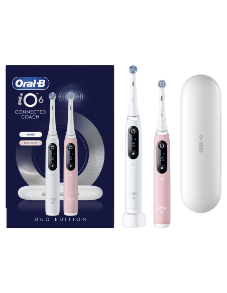 iOM6d.2AC6.B Oral-B iO6 Duo Pack elektriline hambahari White + Pink Sand Extra Käepide +TC