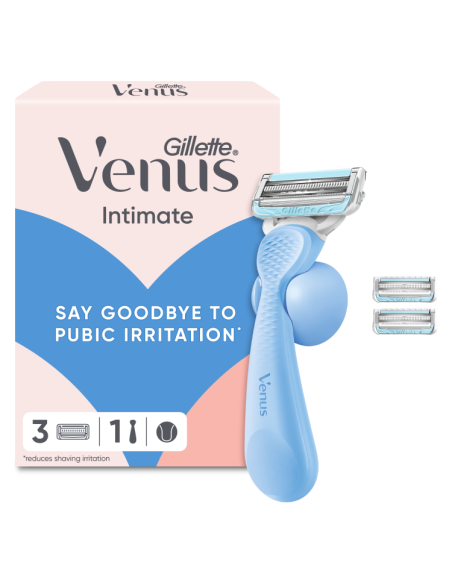 KAST 6 tk! Gillette Venus Intimate raseerija + 3 vahetustera