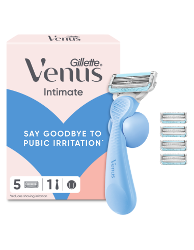 Gillette Venus Intimate raseerija + 5 vahetustera