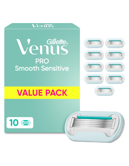 Gillette Venus Deluxe Smooth Sensitive Rosegold Raseerija Varuterad, 10 tk