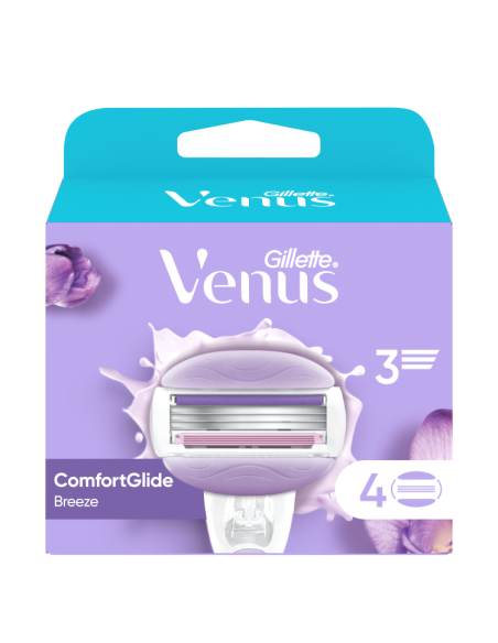 Gillette Venus ComfortGlide Breeze Raseerija Varuterad, 4 tk